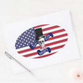 Patriotische amerikanische Flagge Ovaler Aufkleber (Umschlag)