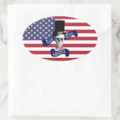 Patriotische amerikanische Flagge Ovaler Aufkleber (Tasche)