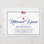 Patriotische amerikanische Flagge | Pensionstag  Einladung (Vorderseite)