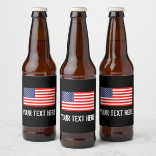 Patriotische amerikanische Flagge personalisiert Bierflaschenetikett