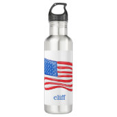 Patriotische Amerikanische Flagge Personalisiert Edelstahlflasche (Vorderseite)