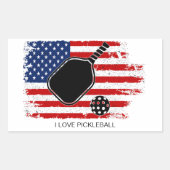 Patriotische amerikanische Flagge Personalisiert P Rechteckiger Aufkleber (Vorderseite)