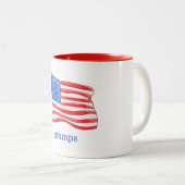 Patriotische Amerikanische Flagge Personalisiert Zweifarbige Tasse (VorderseiteRechts)