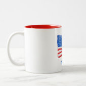 Patriotische Amerikanische Flagge Personalisiert Zweifarbige Tasse (Links)