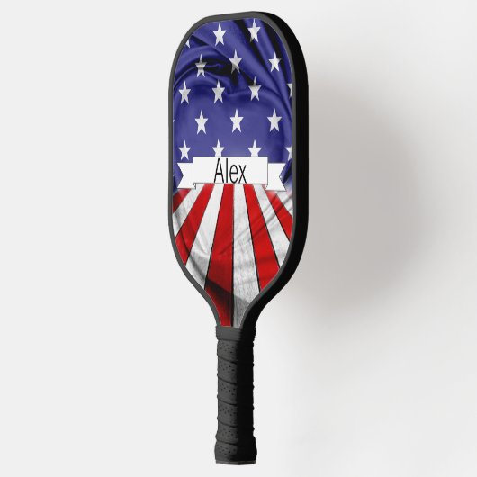 Patriotische amerikanische Flagge Pickleball Schläger (Links)
