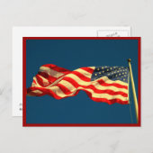 Patriotische amerikanische Flagge Postkarte (Vorne/Hinten)