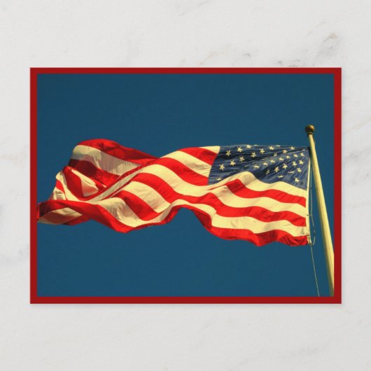 Patriotische amerikanische Flagge Postkarte (Vorderseite)