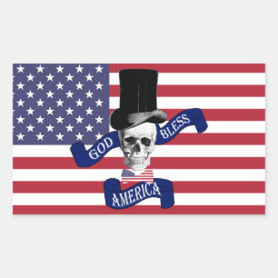 Patriotische amerikanische Flagge Rechteckiger Aufkleber