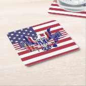 Patriotische amerikanische Flagge Rechteckiger Pappuntersetzer (angewinkelt)