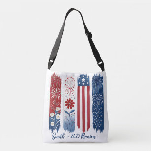 Patriotische amerikanische Flagge, Reunion Tri-Ble Tragetaschen Mit Langen Trägern