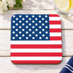 Patriotische amerikanische Flagge Rot Weiß Blau Getränkeuntersetzer