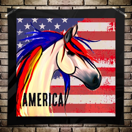 Patriotische amerikanische Flagge Rotes Weiß und B Poster