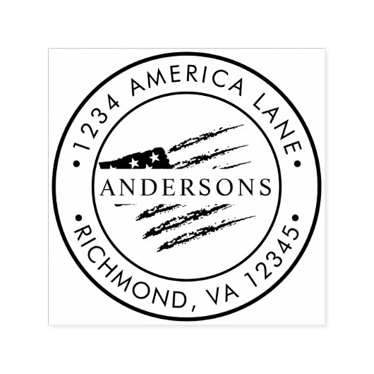 Patriotische amerikanische Flagge | RÜCKSENDEADRES Permastempel (Design)