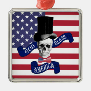 Patriotische amerikanische Flagge Silbernes Ornament