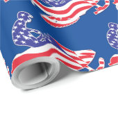 Patriotische amerikanische Flagge Snowmobile Geschenkpapier (Rolleneckpunkt)
