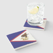 Patriotische amerikanische Flagge Steinuntersetzer (Seitenansicht)