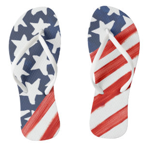 Patriotische amerikanische Flagge Sterne Streifen Badesandalen