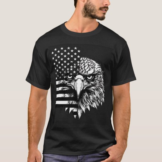 Patriotische amerikanische Flagge T-Shirt (Vorderseite)