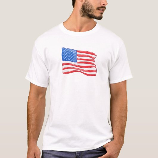 Patriotische amerikanische Flagge T-Shirt (Vorderseite)