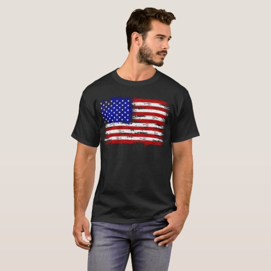 Patriotische amerikanische Flagge T-Shirt (Vorne ganz)