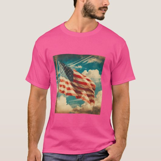 Patriotische amerikanische Flagge T-Shirt (Vorderseite)