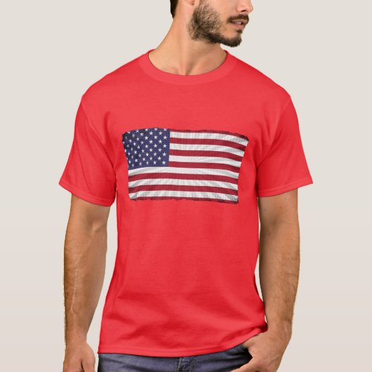 Patriotische amerikanische Flagge T-Shirt (Vorderseite)