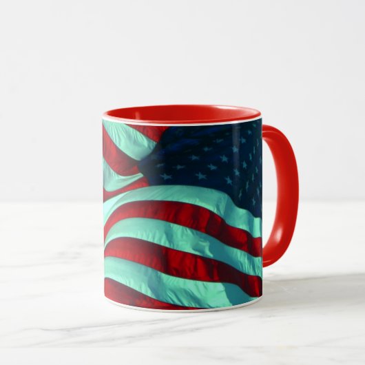 Patriotische amerikanische Flagge Tasse (VorderseiteRechts)