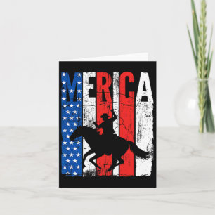 Patriotische amerikanische Flagge Texas Pferd Lo 4 Karte