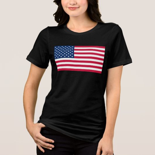 Patriotische amerikanische Flagge Tri-Blend Shirt (Vorderseite)
