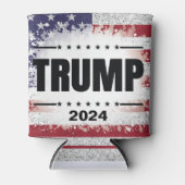 Patriotische amerikanische Flagge Trump 2024 Dosenkühler (Vorderseite)