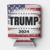 Patriotische amerikanische Flagge Trump 2024 Dosenkühler (Rückseite)