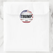 Patriotische amerikanische Flagge Trump 2024 Stick Runder Aufkleber (Tasche)