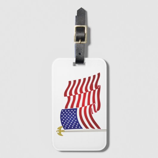 Patriotische amerikanische Flagge und Adler Gepäckanhänger (Vorderseite Vertikal)