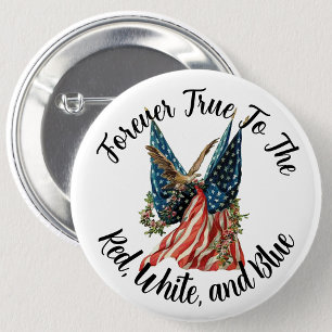 Patriotische amerikanische Flagge und Adler USA 25 Button