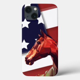 Patriotische amerikanische Flagge und Pferd Case-Mate iPhone Hülle