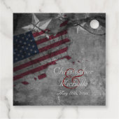 Patriotische amerikanische Flagge und Sterne Hochz Geschenkanhänger (Rückseite)