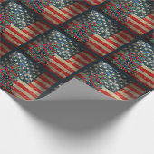 Patriotische amerikanische Flagge und Weihnachtsba Geschenkpapier (Ecke)