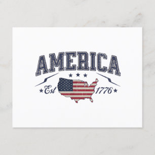 Patriotische amerikanische Flagge USA Est 1776 4. Begleitkarte