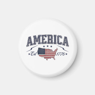 Patriotische amerikanische Flagge USA Est 1776 4. Magnet