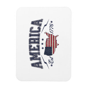 Patriotische amerikanische Flagge USA Est 1776 4. Magnet