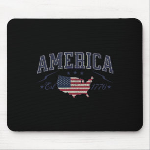 Patriotische amerikanische Flagge USA Est 1776 4. Mousepad