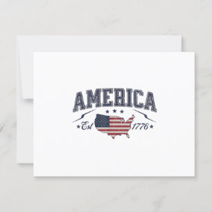 Patriotische amerikanische Flagge USA Est 1776 4.  RSVP Karte