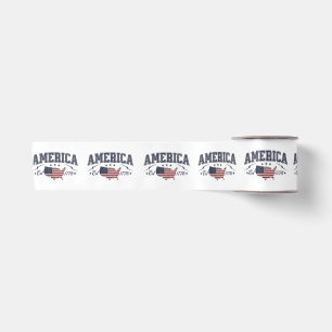 Patriotische amerikanische Flagge USA Est 1776 4. Satinband