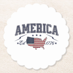Patriotische amerikanische Flagge USA Est 1776 4. Untersetzer