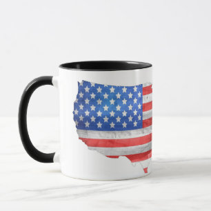 Patriotische amerikanische Flagge USA Karte Tasse