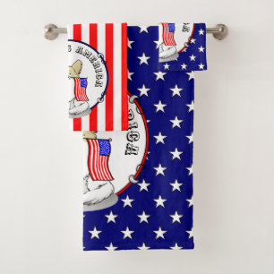 Patriotische amerikanische Flagge USA Papillon (Zi Badhandtuch Set