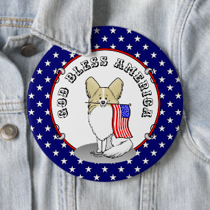 Patriotische amerikanische Flagge USA Papillon (Zi Button