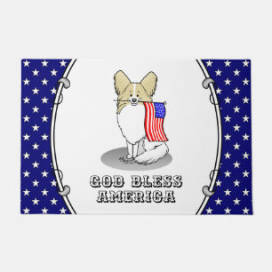 Patriotische amerikanische Flagge USA Papillon (Zi Fußmatte