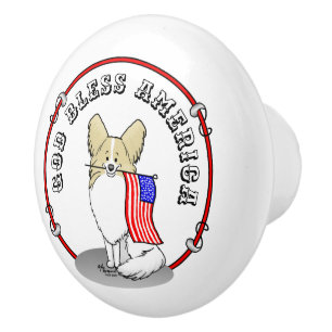 Patriotische amerikanische Flagge USA Papillon (Zi Keramikknauf