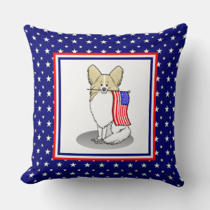Patriotische amerikanische Flagge USA Papillon (Zi Kissen